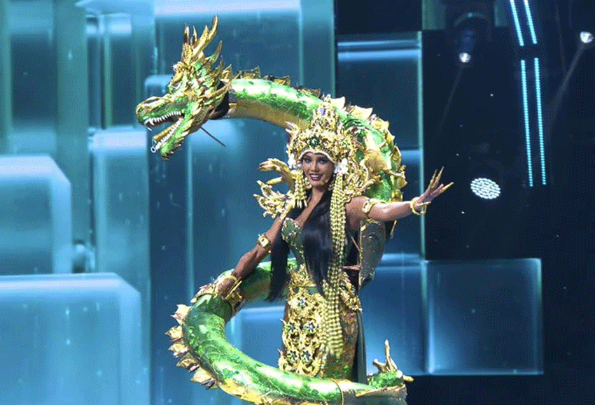 Pesona Vina Sitorus di Miss Grand International 2025, Angkat Tema Nyi Roro Kidul yang Berwibawa. (sumber foto: facebook/pageantaficionadoofficial)