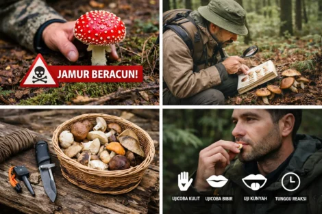 Jamur liar di hutan dan tips survival mengenali jamur beracun agar tidak keracunan saat berpetualang